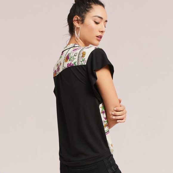 Anthropologie x TINY | Cara Wrap Top | Cream & Black | XS - Picture 6 of 8